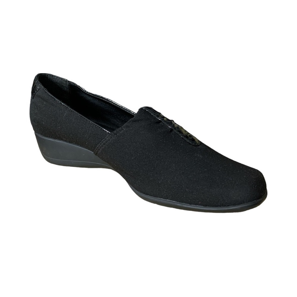 Wedges Black Fabric Upper Shoes Size 6